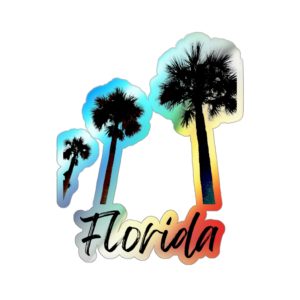 Florida Palm Tree Holographic Die-cut Stickers
