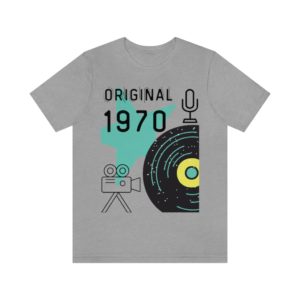 Original 1970 Tee | Vintage | Record | Microphone | Camcorder | Star | Throwback Unisex Jersey Short Sleeve Tee