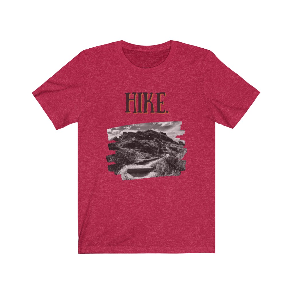 Hike T-shirt | Hiker T-Shirt | Teddy Roosevelt National Park | Wind Canyon Trail | Trail Hike | Outdoors | Unisex Jersey Short Sleeve Tee - Image 11