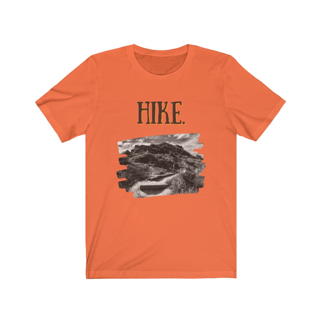 Hike T-shirt | Hiker T-Shirt | Teddy Roosevelt National Park | Wind Canyon Trail | Trail Hike | Outdoors | Unisex Jersey Short Sleeve Tee - Image 2