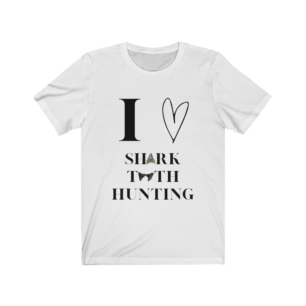 I Love Shark Tooth Hunting T-Shirt | Fossil Finder | Shark Tooth Hunter | Unisex Jersey Short Sleeve Tee - Image 2