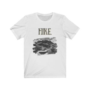 Hike T-shirt | Hiker T-Shirt | Teddy Roosevelt National Park | Wind Canyon Trail | Trail Hike | Outdoors | Unisex Jersey Short Sleeve Tee