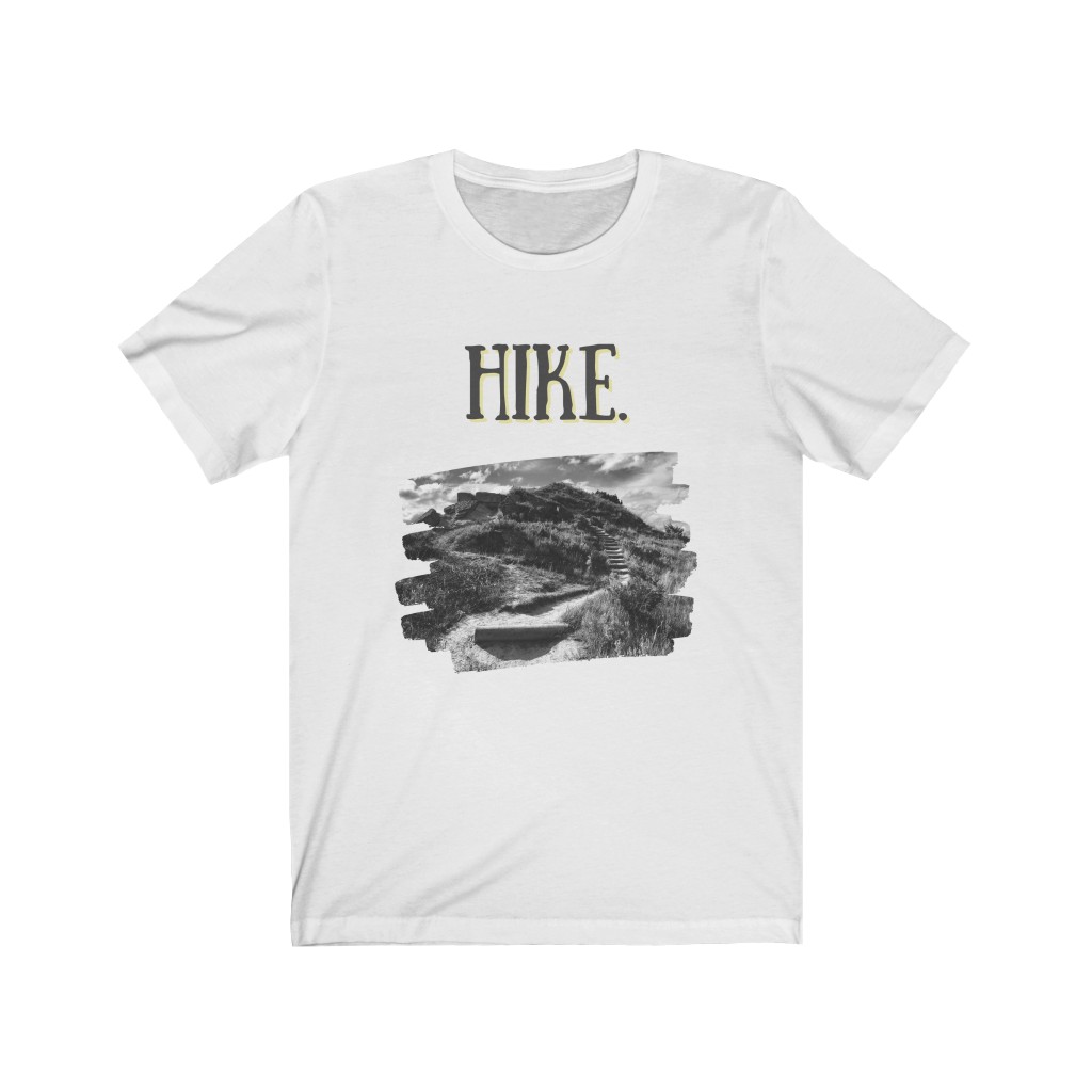 Hike T-shirt | Hiker T-Shirt | Teddy Roosevelt National Park | Wind Canyon Trail | Trail Hike | Outdoors | Unisex Jersey Short Sleeve Tee
