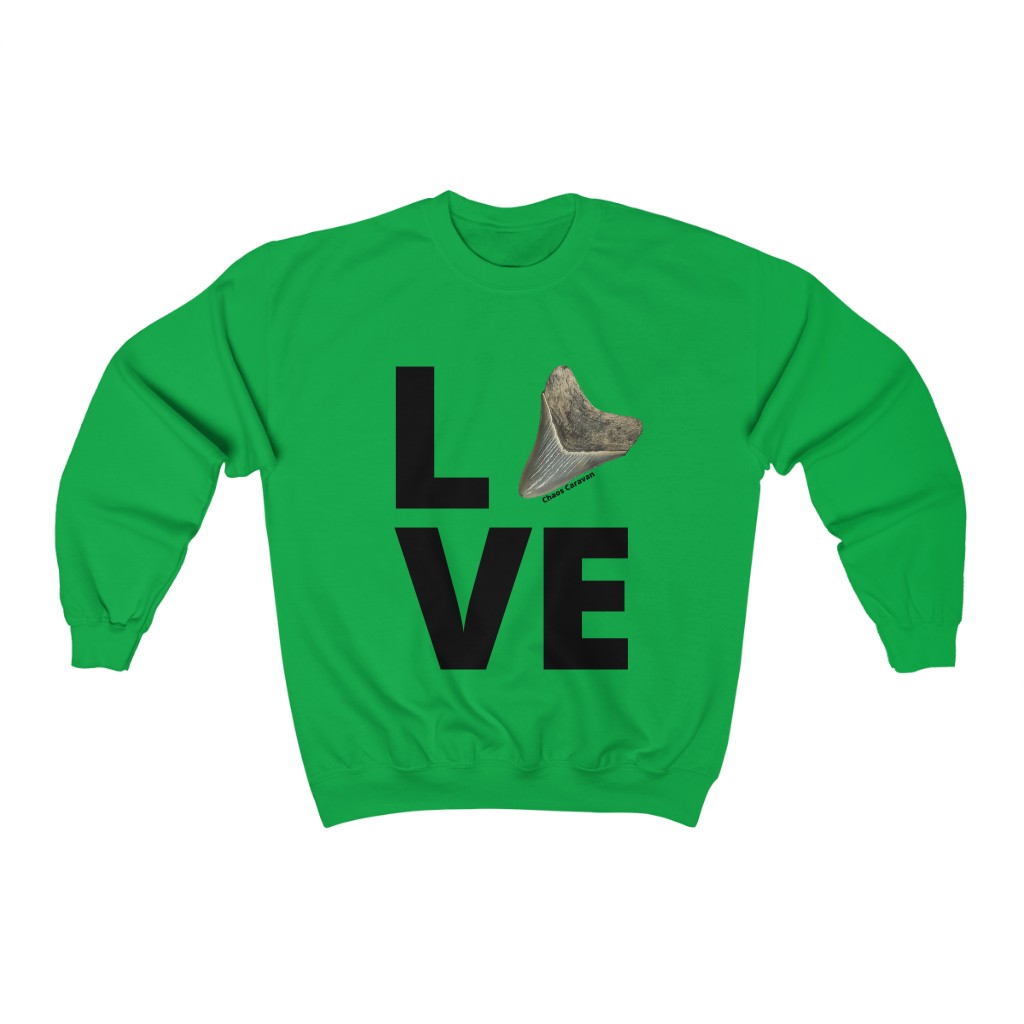 Megalodon Love Sweatshirt | Shark Tooth | Fossil | Shark Tooth Hunting | Megalodon Tooth Unisex Heavy Blend™ Crewneck Sweatshirt - Image 4