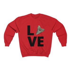 Megalodon Love Sweatshirt | Shark Tooth | Fossil | Shark Tooth Hunting | Megalodon Tooth Unisex Heavy Blend™ Crewneck Sweatshirt