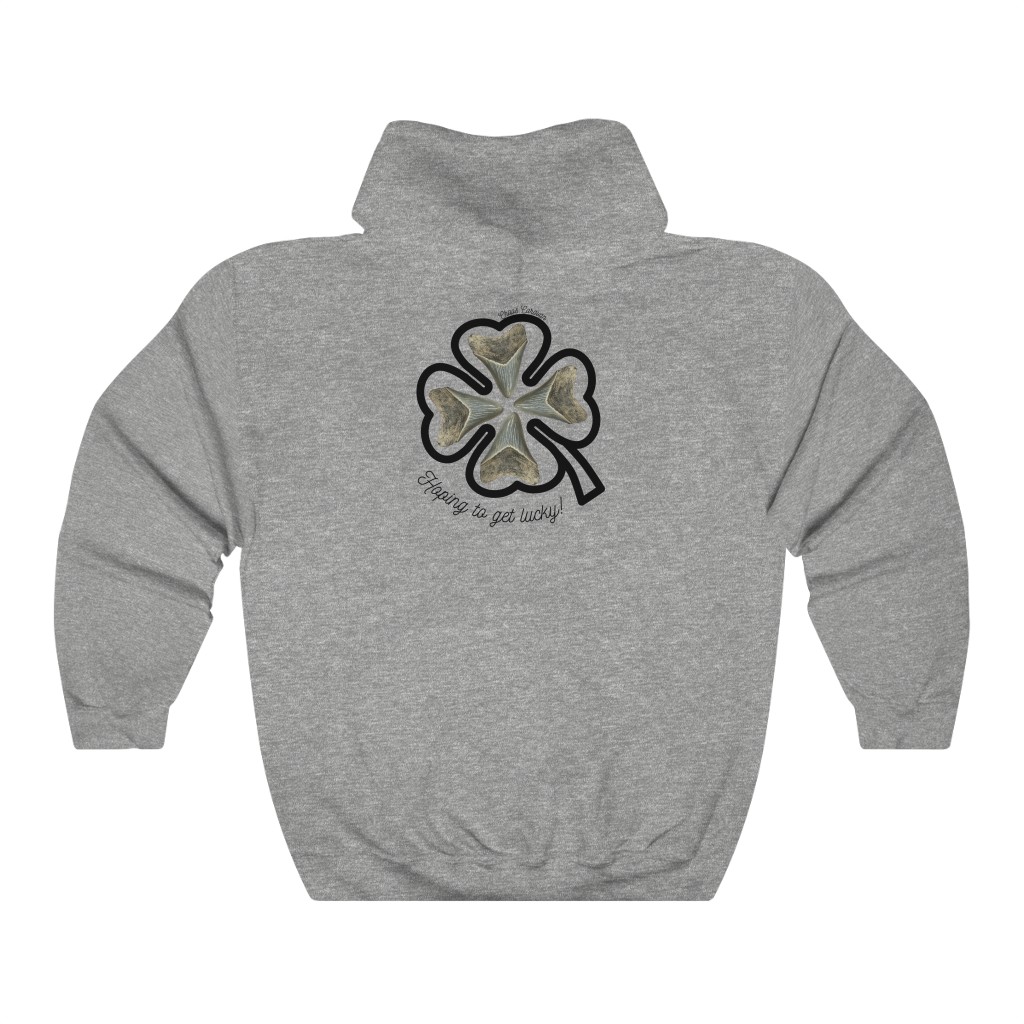 Megalodon Tooth Shamrock | St. Patrick’s Day Shark Tooth Lucky Hoodie | Four Leaf Clover Unisex Heavy Blend™ Hooded Sweatshirt - Image 6