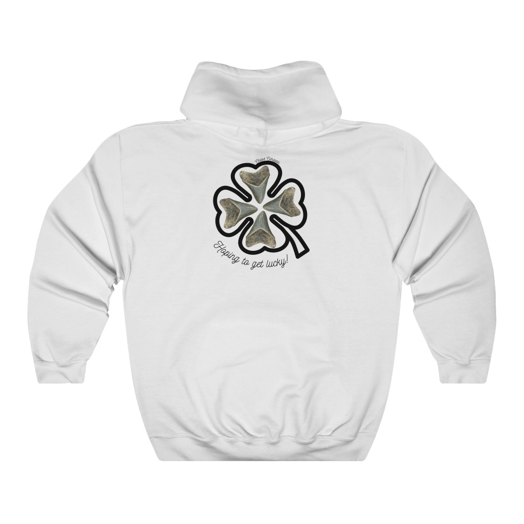 Megalodon Tooth Shamrock | St. Patrick’s Day Shark Tooth Lucky Hoodie | Four Leaf Clover Unisex Heavy Blend™ Hooded Sweatshirt - Image 4