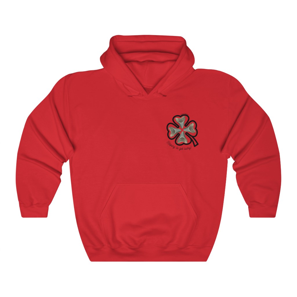 Megalodon Tooth Shamrock | St. Patrick’s Day Shark Tooth Lucky Hoodie | Four Leaf Clover Unisex Heavy Blend™ Hooded Sweatshirt - Image 11