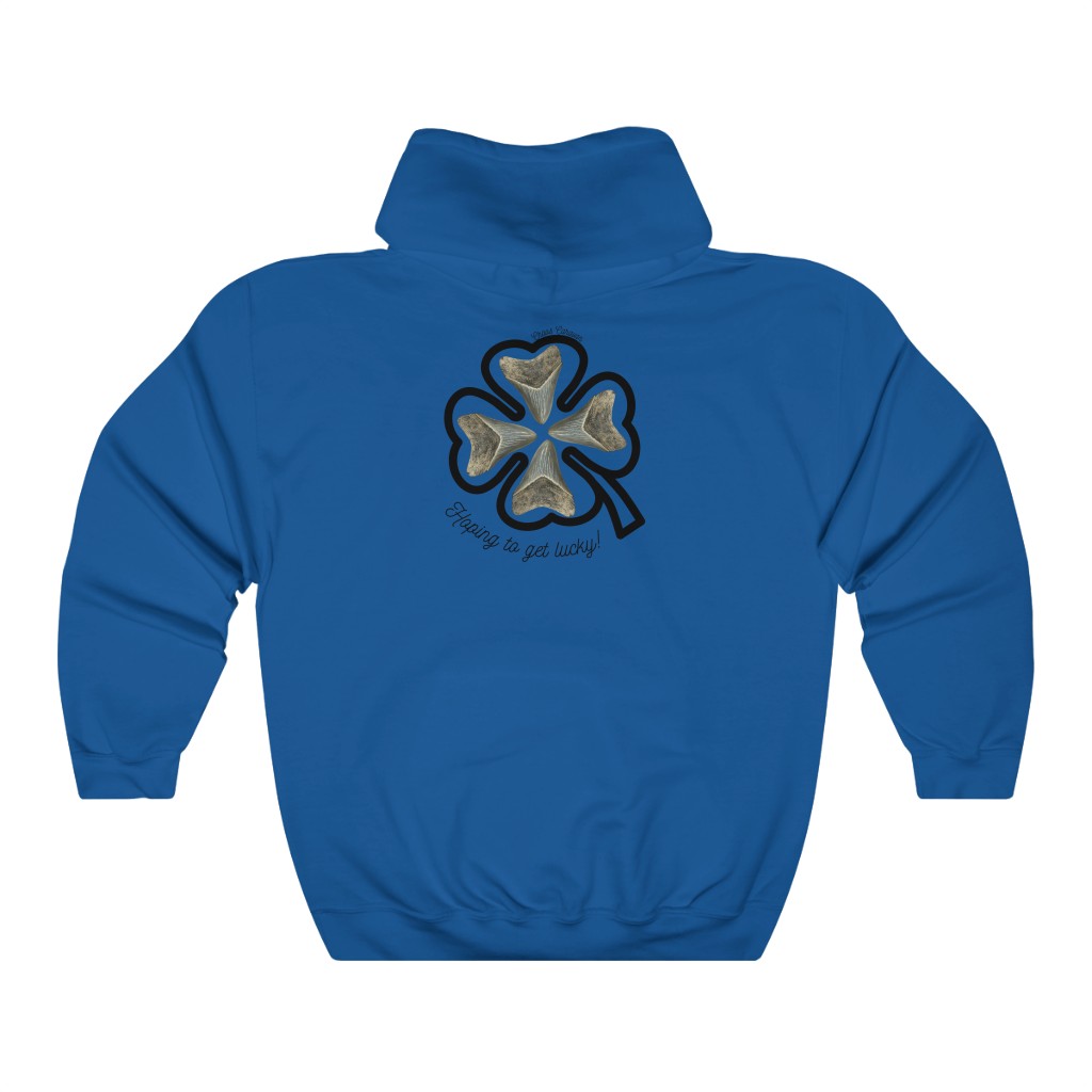 Megalodon Tooth Shamrock | St. Patrick’s Day Shark Tooth Lucky Hoodie | Four Leaf Clover Unisex Heavy Blend™ Hooded Sweatshirt - Image 10