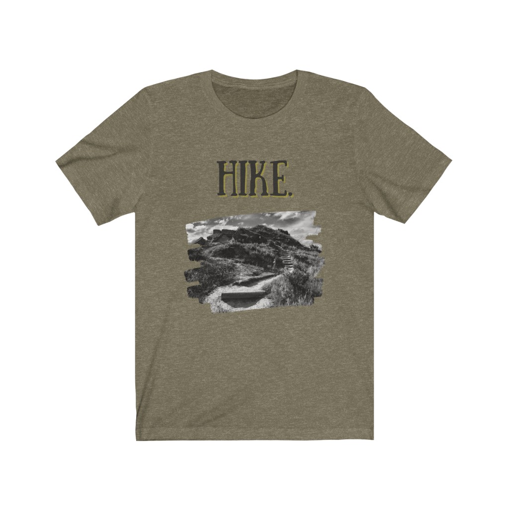 Hike T-shirt | Hiker T-Shirt | Teddy Roosevelt National Park | Wind Canyon Trail | Trail Hike | Outdoors | Unisex Jersey Short Sleeve Tee - Image 5