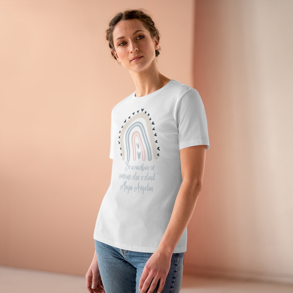 Be a Rainbow in Someone Else’s Cloud T-shirt | Maya Angelou | Inspirational | Women's Premium Tee - Image 8
