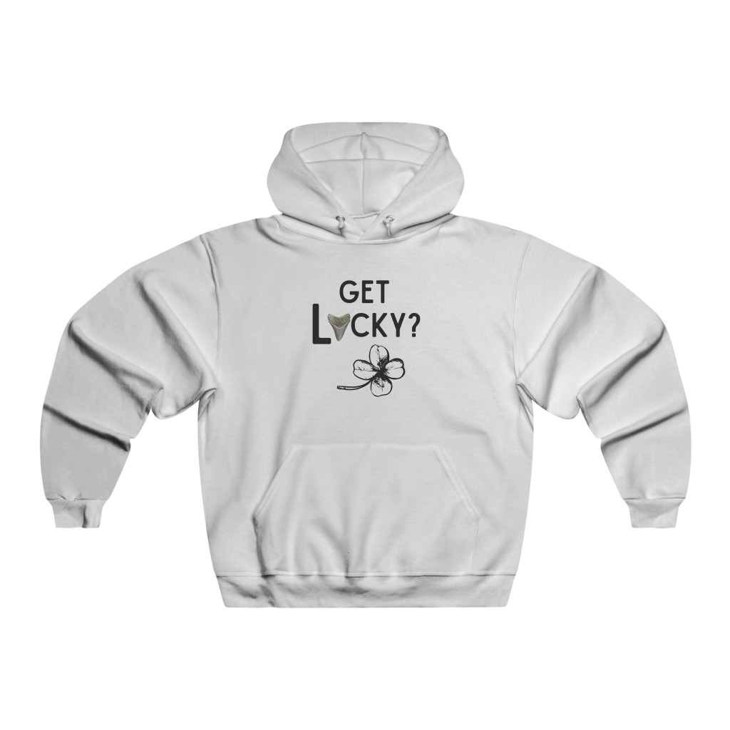 Get Lucky? Megalodon | Shamrock | Shark Tooth Hunting  St. Patrick’s Day Men's NUBLEND® Hooded Sweatshirt - Image 2