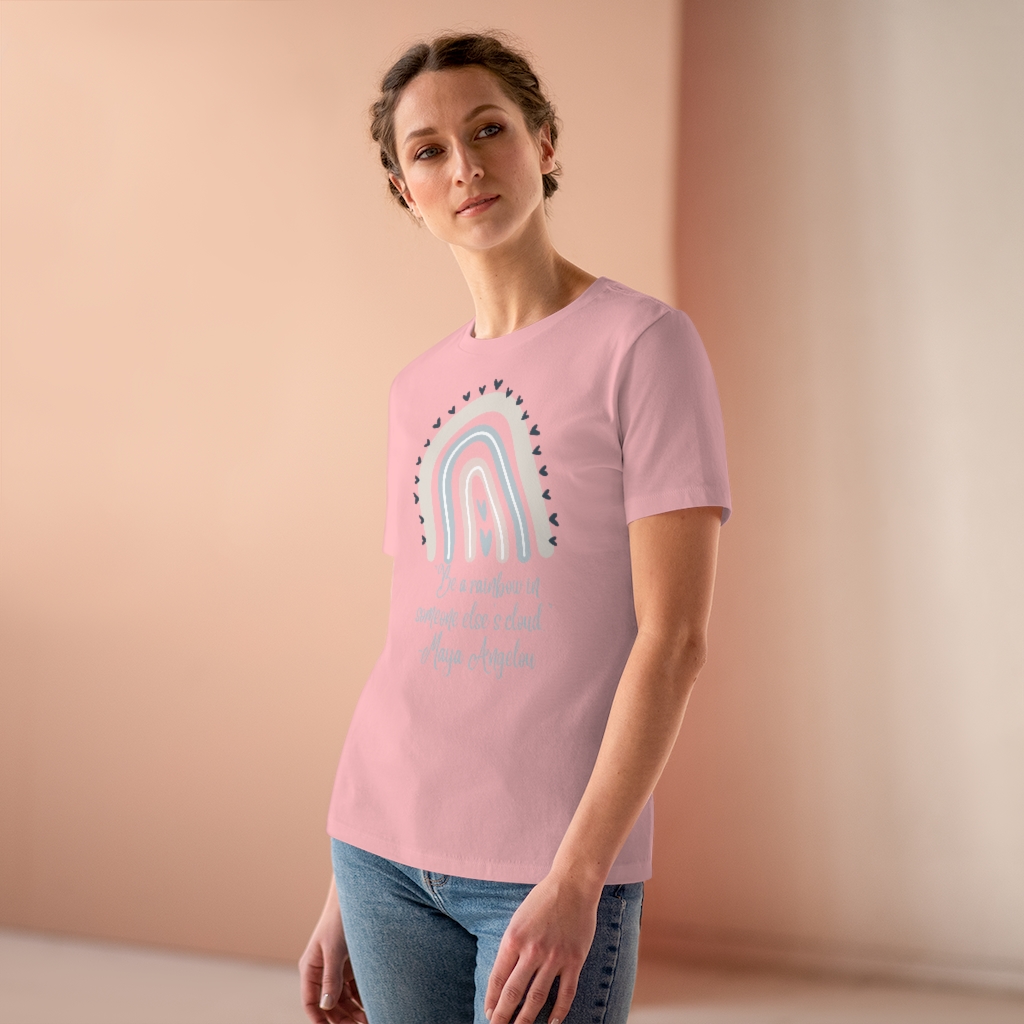 Be a Rainbow in Someone Else’s Cloud T-shirt | Maya Angelou | Inspirational | Women's Premium Tee - Image 24