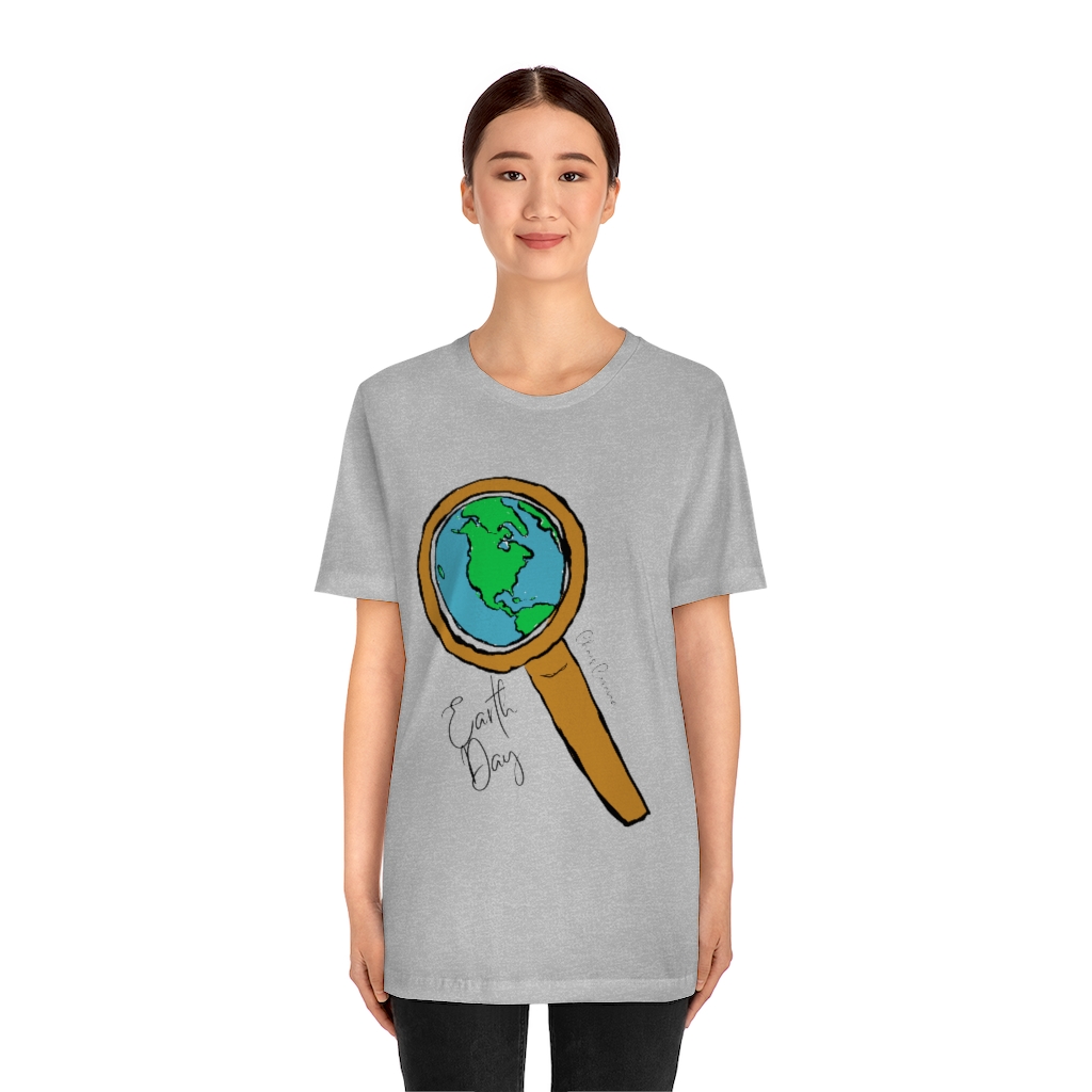 Earth Day T-Shirt | Globe Shirt | World Tee | Magnifying Glass and Earth  Shirt |Unisex Jersey Short Sleeve Tee - Image 20