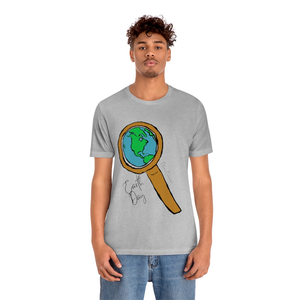 Earth Day T-Shirt | Globe Shirt | World Tee | Magnifying Glass and Earth  Shirt |Unisex Jersey Short Sleeve Tee - Image 21
