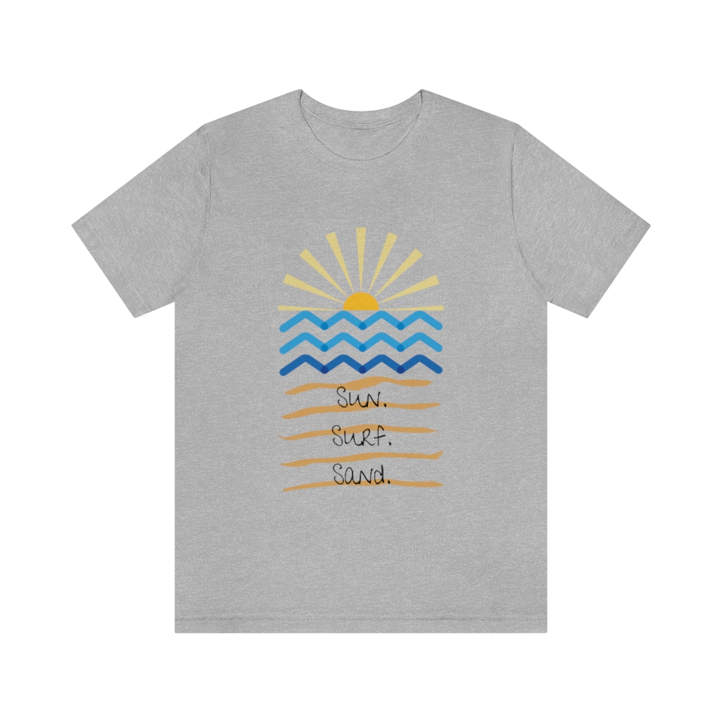 Sun. Surf. Sand. Tee | Beach Shirt | Summer Shirt | Sunset Sunrise Shirt | Ocean Shirt| Vacation Unisex Jersey Short Sleeve Tee - Image 13