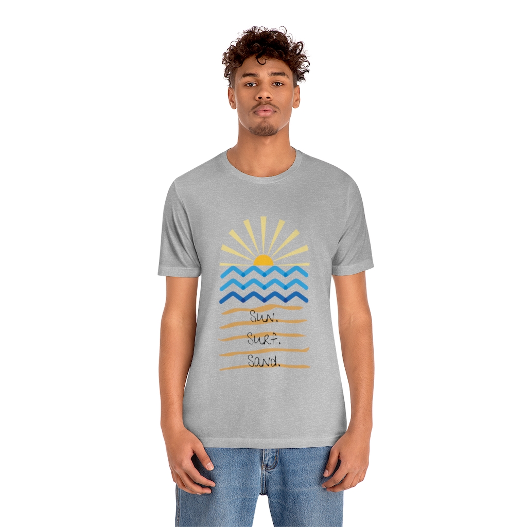 Sun. Surf. Sand. Tee | Beach Shirt | Summer Shirt | Sunset Sunrise Shirt | Ocean Shirt| Vacation Unisex Jersey Short Sleeve Tee - Image 15