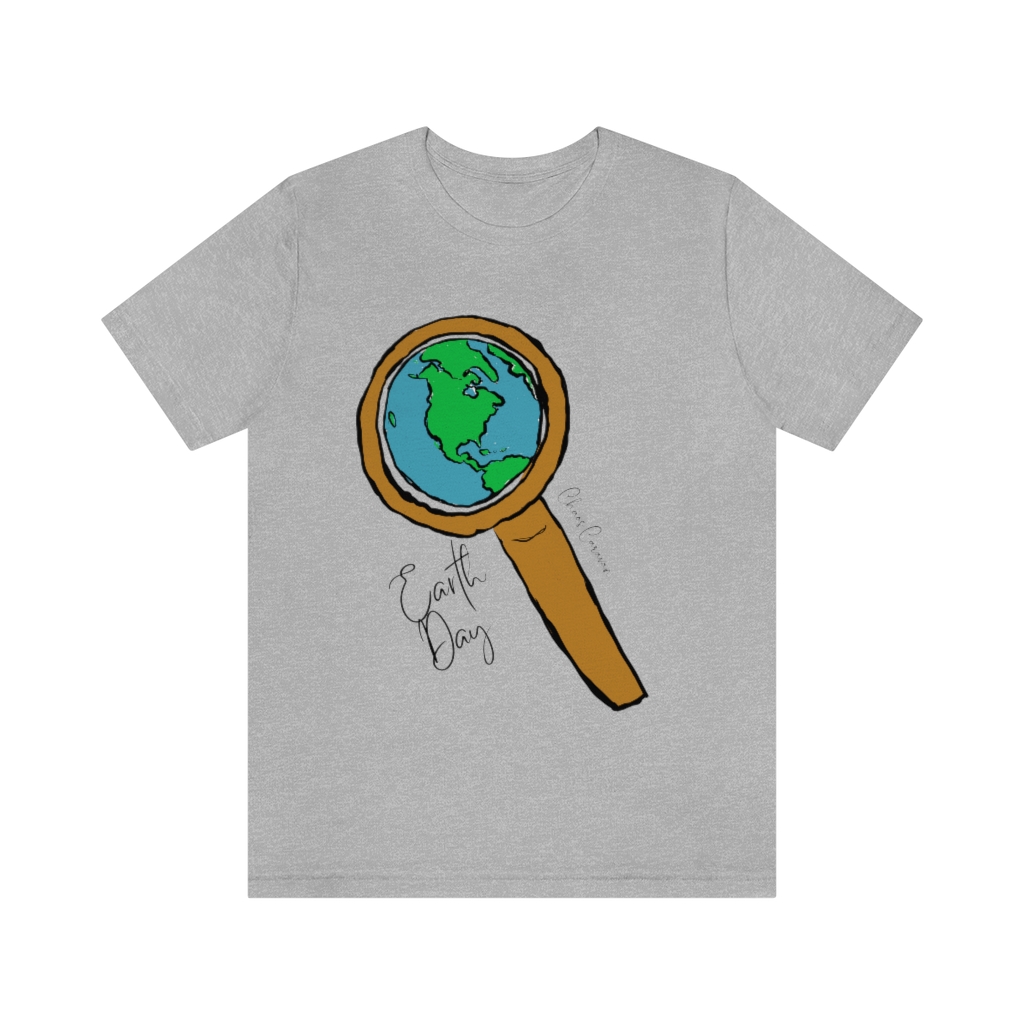 Earth Day T-Shirt | Globe Shirt | World Tee | Magnifying Glass and Earth  Shirt |Unisex Jersey Short Sleeve Tee - Image 19