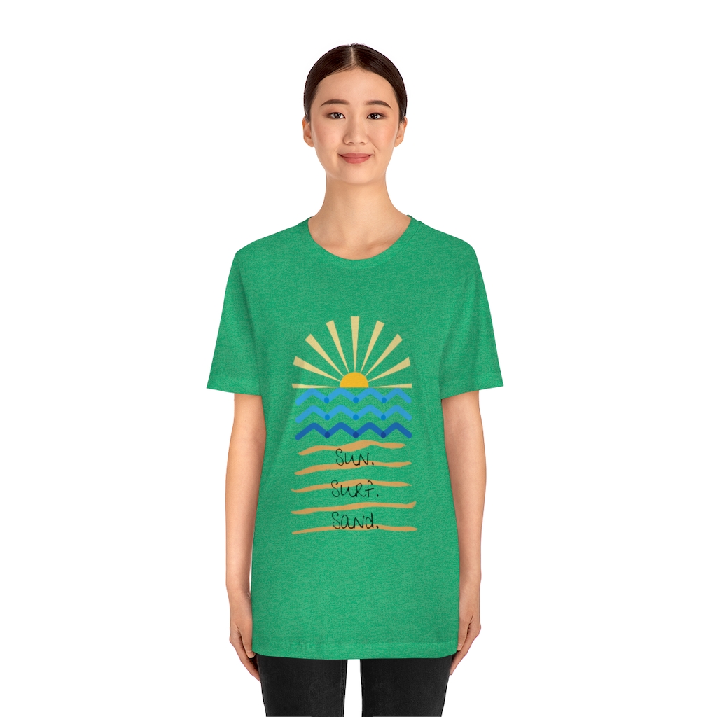 Sun. Surf. Sand. Tee | Beach Shirt | Summer Shirt | Sunset Sunrise Shirt | Ocean Shirt| Vacation Unisex Jersey Short Sleeve Tee - Image 11