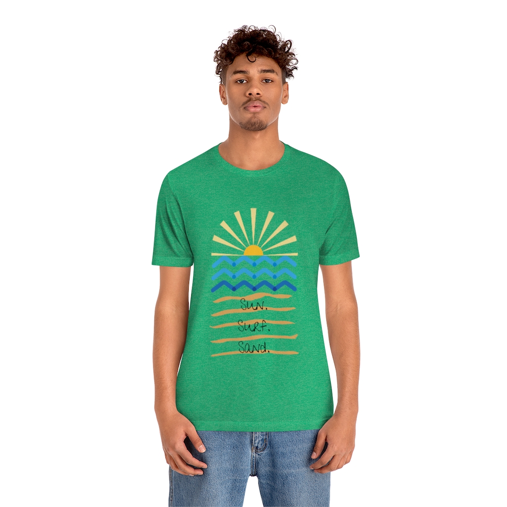Sun. Surf. Sand. Tee | Beach Shirt | Summer Shirt | Sunset Sunrise Shirt | Ocean Shirt| Vacation Unisex Jersey Short Sleeve Tee - Image 12