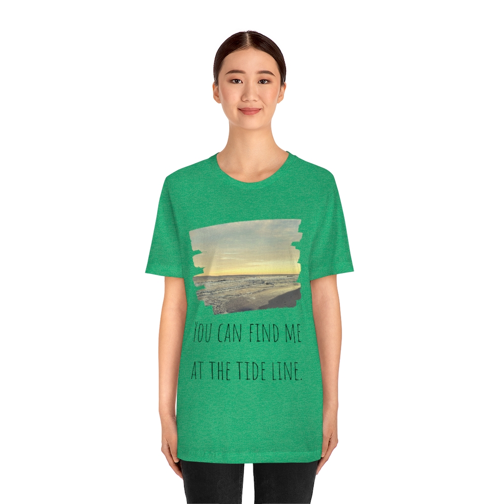 Beach Shirt | Tide Tee | Tideline | Find Me At the Beach | Vacation Shirt | Ocean Unisex Jersey Short Sleeve Tee - Image 8