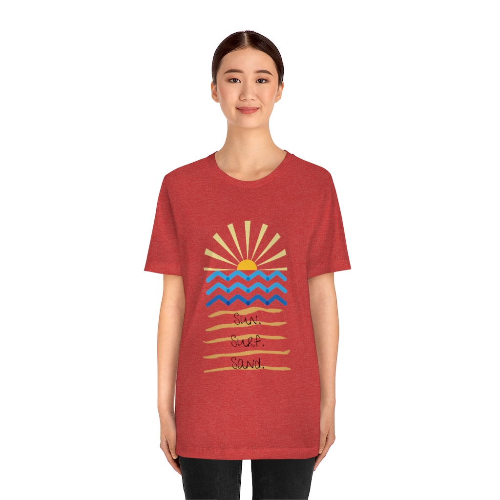 Sun. Surf. Sand. Tee | Beach Shirt | Summer Shirt | Sunset Sunrise Shirt | Ocean Shirt| Vacation Unisex Jersey Short Sleeve Tee - Image 20