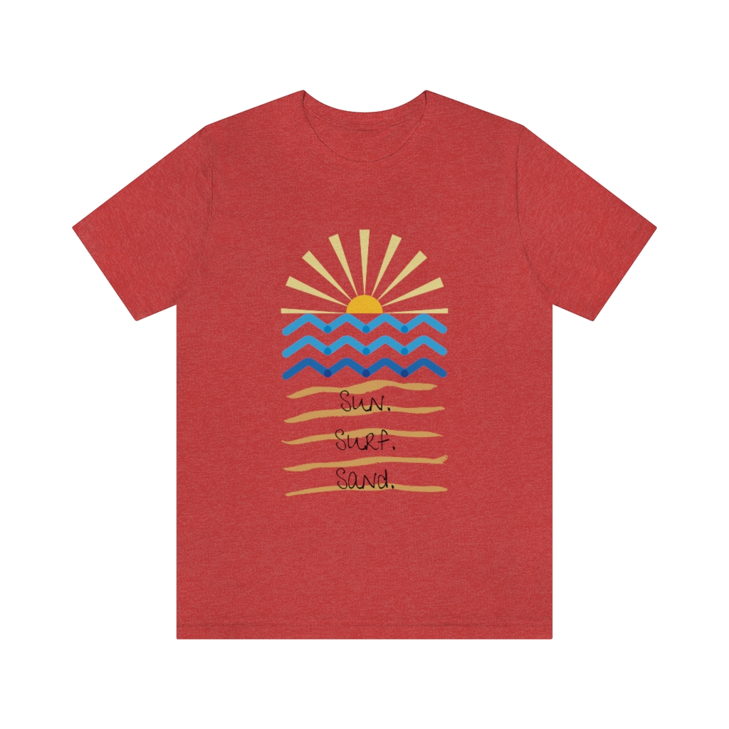 Sun. Surf. Sand. Tee | Beach Shirt | Summer Shirt | Sunset Sunrise Shirt | Ocean Shirt| Vacation Unisex Jersey Short Sleeve Tee - Image 19