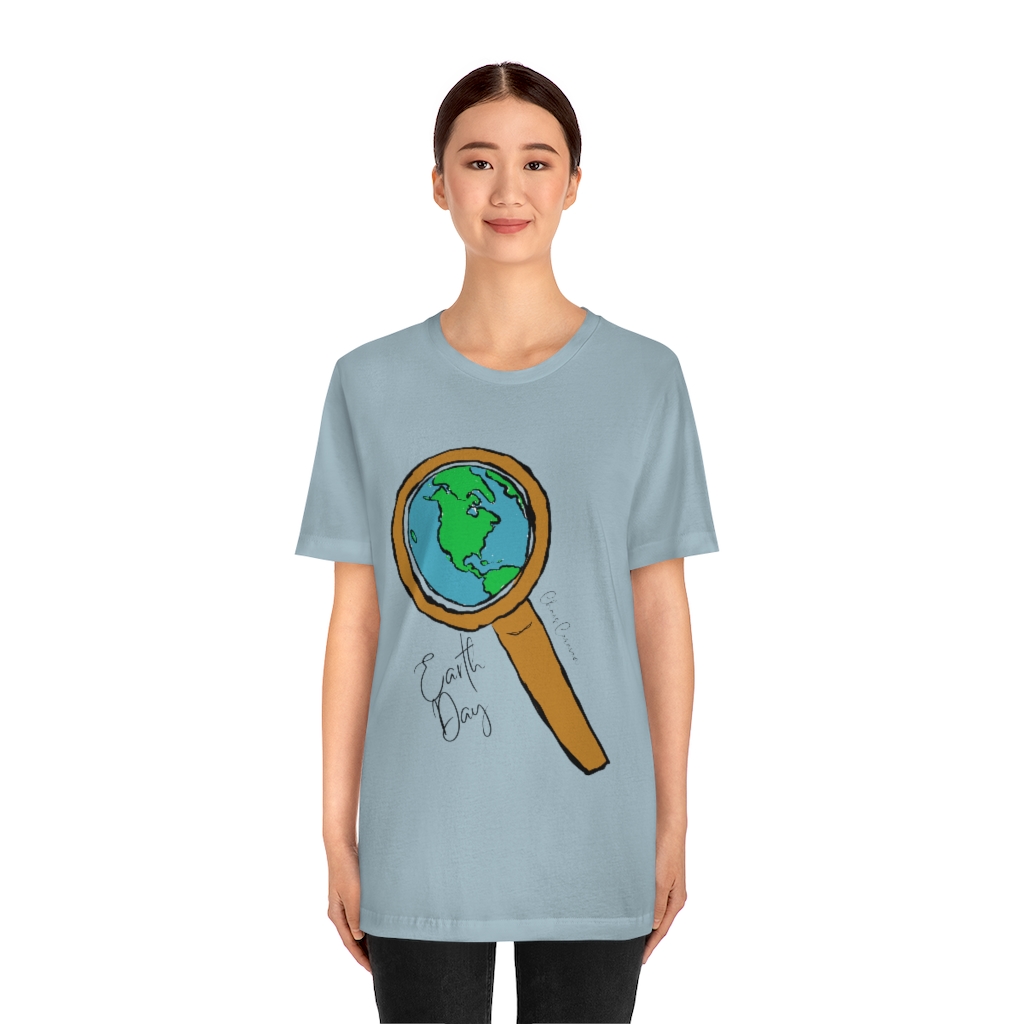 Earth Day T-Shirt | Globe Shirt | World Tee | Magnifying Glass and Earth  Shirt |Unisex Jersey Short Sleeve Tee - Image 17