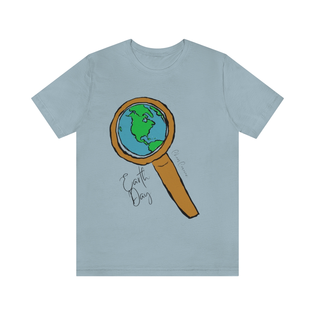 Earth Day T-Shirt | Globe Shirt | World Tee | Magnifying Glass and Earth  Shirt |Unisex Jersey Short Sleeve Tee - Image 16