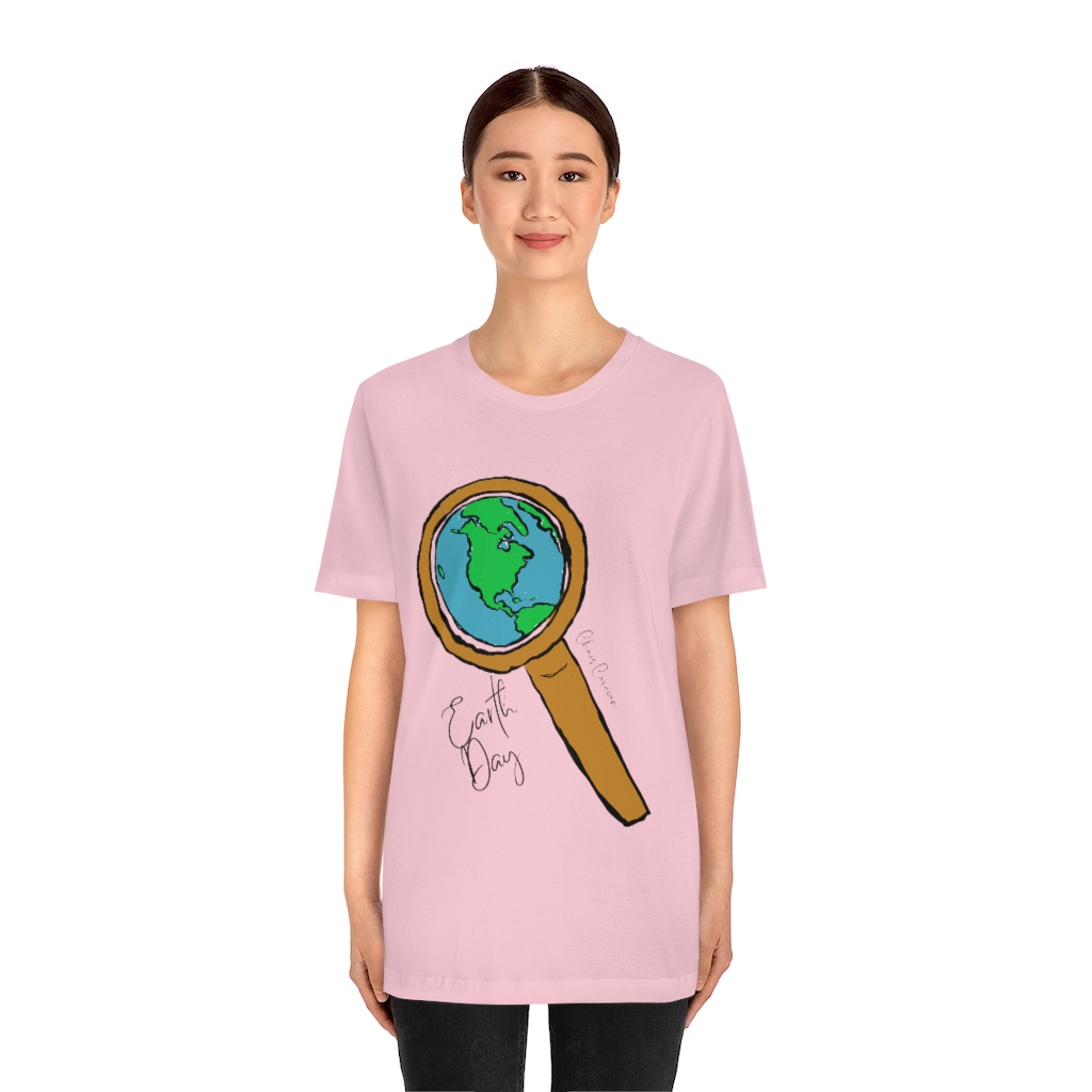Earth Day T-Shirt | Globe Shirt | World Tee | Magnifying Glass and Earth  Shirt |Unisex Jersey Short Sleeve Tee - Image 23