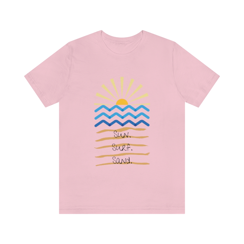 Sun. Surf. Sand. Tee | Beach Shirt | Summer Shirt | Sunset Sunrise Shirt | Ocean Shirt| Vacation Unisex Jersey Short Sleeve Tee - Image 16