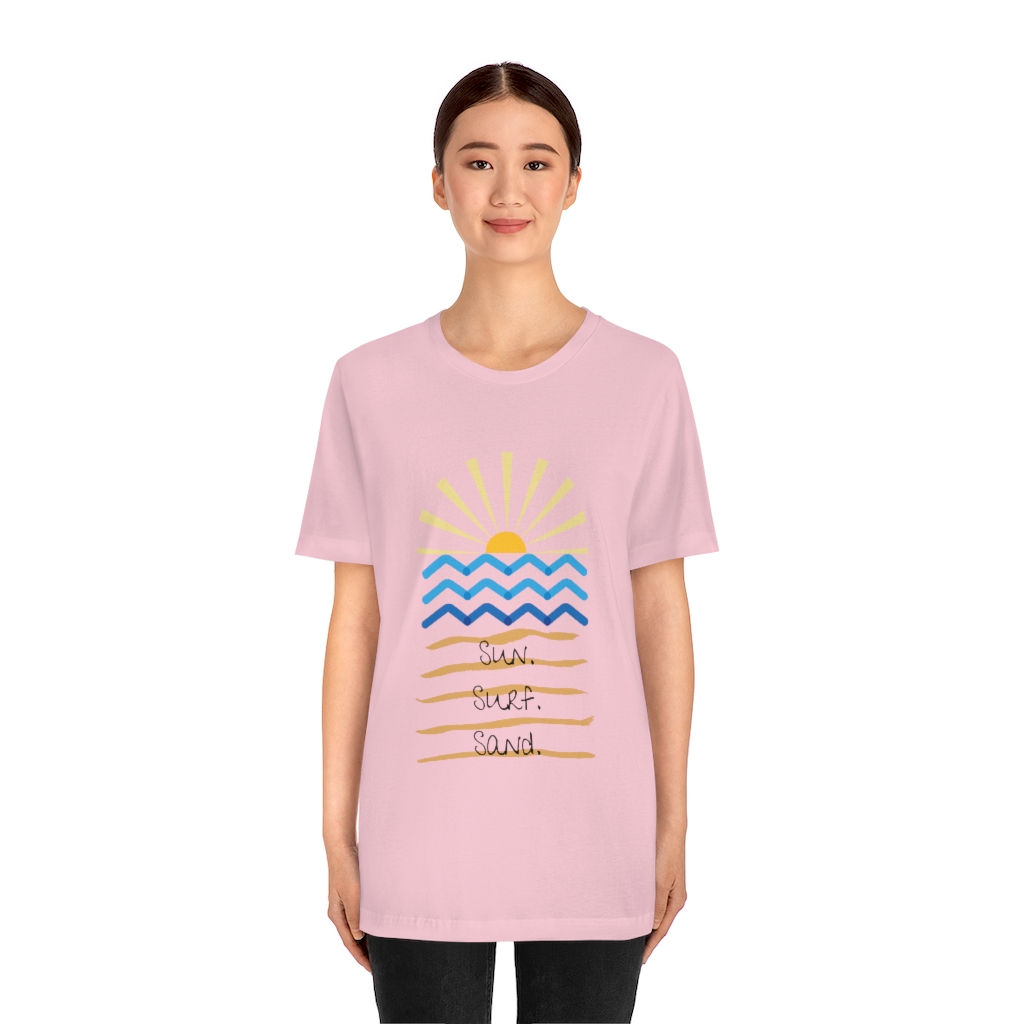 Sun. Surf. Sand. Tee | Beach Shirt | Summer Shirt | Sunset Sunrise Shirt | Ocean Shirt| Vacation Unisex Jersey Short Sleeve Tee - Image 17
