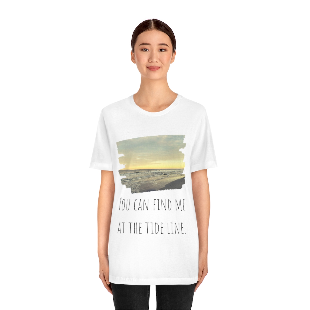 Beach Shirt | Tide Tee | Tideline | Find Me At the Beach | Vacation Shirt | Ocean Unisex Jersey Short Sleeve Tee - Image 5