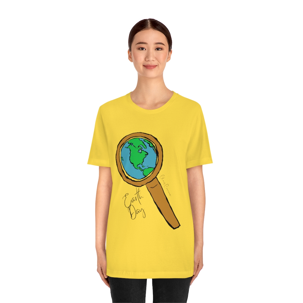 Earth Day T-Shirt | Globe Shirt | World Tee | Magnifying Glass and Earth  Shirt |Unisex Jersey Short Sleeve Tee - Image 11