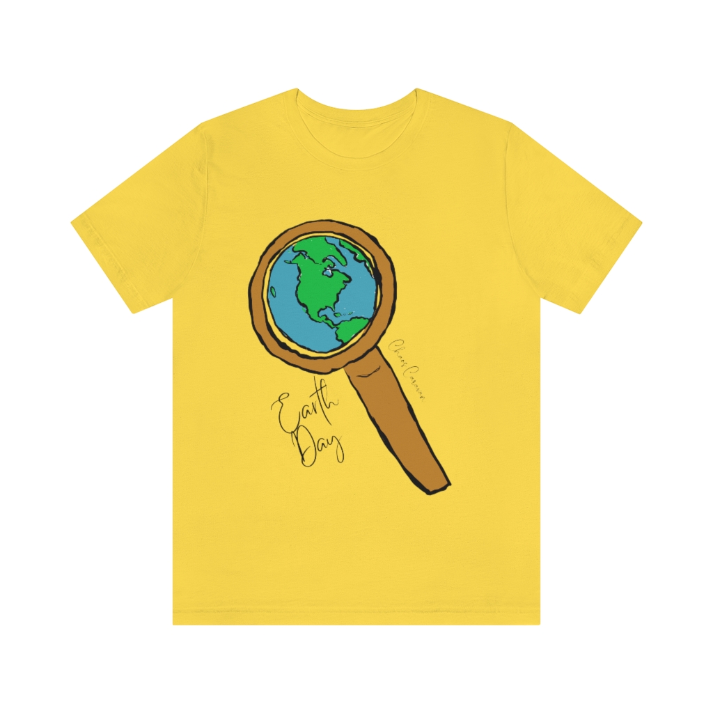 Earth Day T-Shirt | Globe Shirt | World Tee | Magnifying Glass and Earth  Shirt |Unisex Jersey Short Sleeve Tee - Image 10