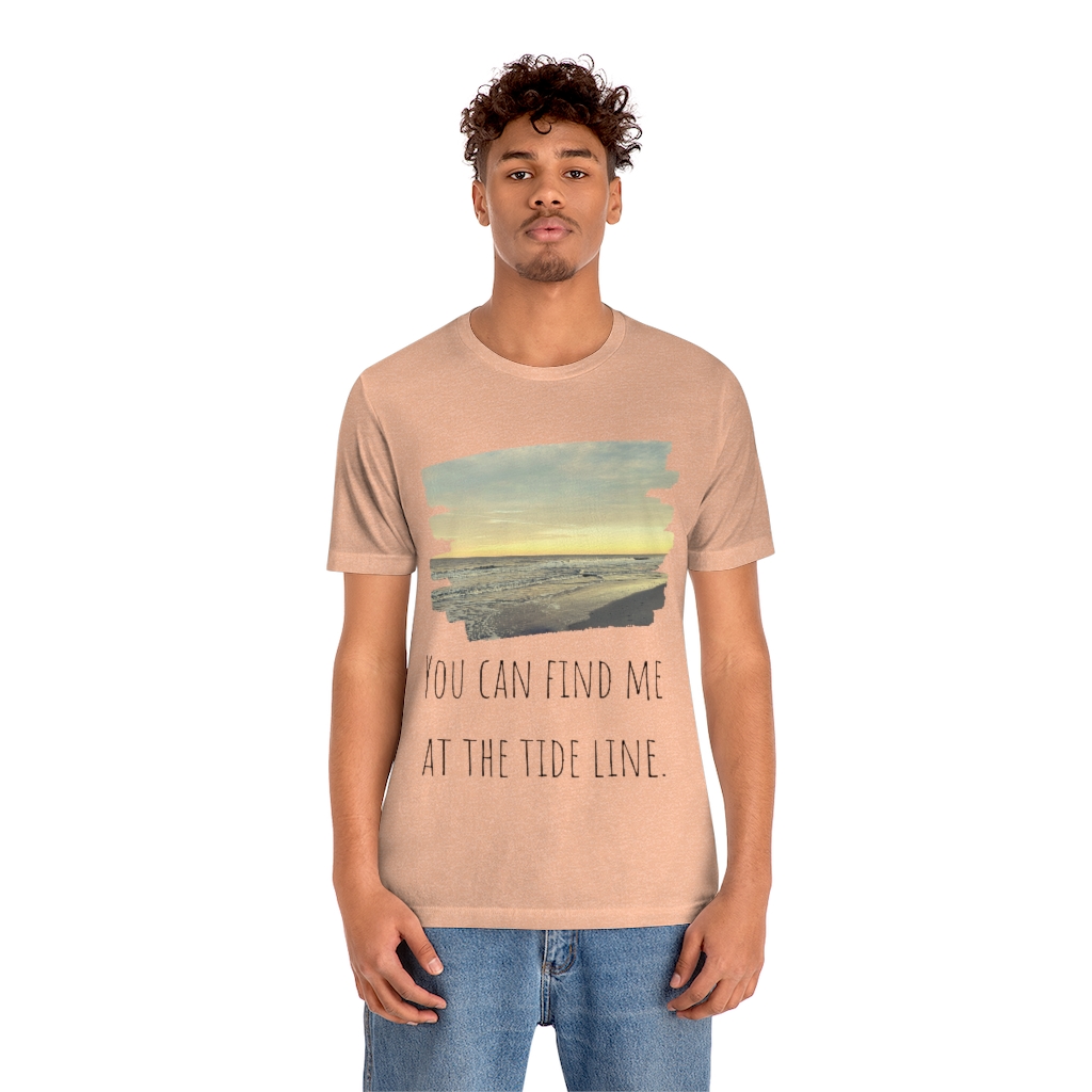 Beach Shirt | Tide Tee | Tideline | Find Me At the Beach | Vacation Shirt | Ocean Unisex Jersey Short Sleeve Tee - Image 3