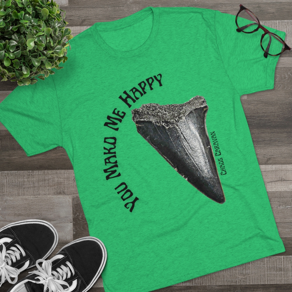 Mako Shark Tooth Shirt | Shark Tooth Hunter Tee | Fossil Shirt | Unisex Tri-Blend Crew Tee - Image 5