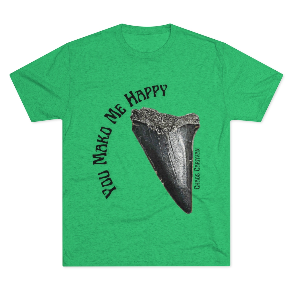 Mako Shark Tooth Shirt | Shark Tooth Hunter Tee | Fossil Shirt | Unisex Tri-Blend Crew Tee - Image 4