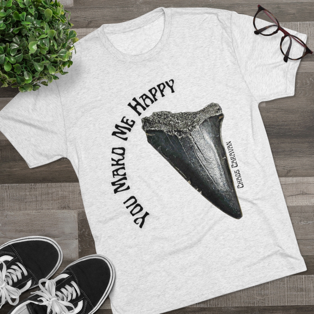 Mako Shark Tooth Shirt | Shark Tooth Hunter Tee | Fossil Shirt | Unisex Tri-Blend Crew Tee - Image 2