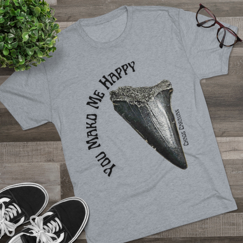 Mako Shark Tooth Shirt | Shark Tooth Hunter Tee | Fossil Shirt | Unisex Tri-Blend Crew Tee - Image 14