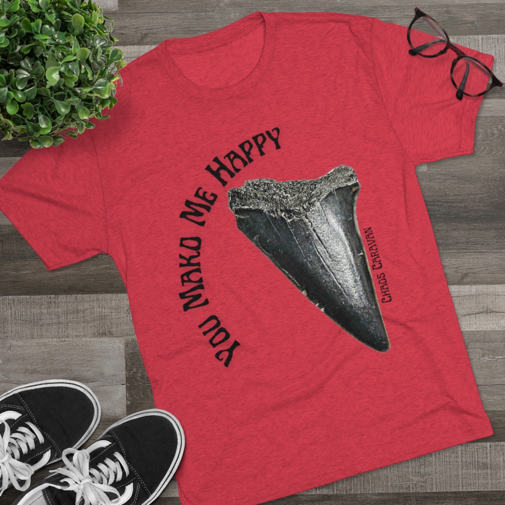 Mako Shark Tooth Shirt | Shark Tooth Hunter Tee | Fossil Shirt | Unisex Tri-Blend Crew Tee - Image 17