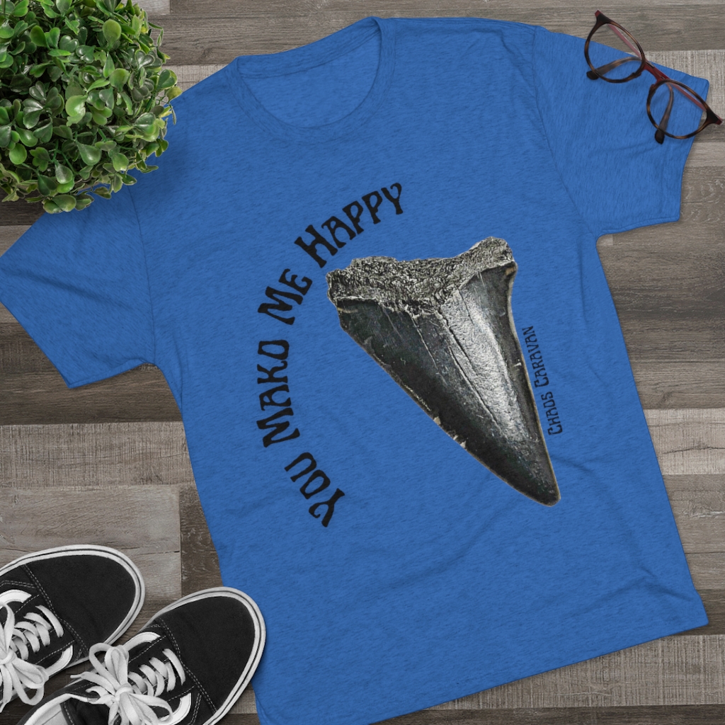 Mako Shark Tooth Shirt | Shark Tooth Hunter Tee | Fossil Shirt | Unisex Tri-Blend Crew Tee - Image 11