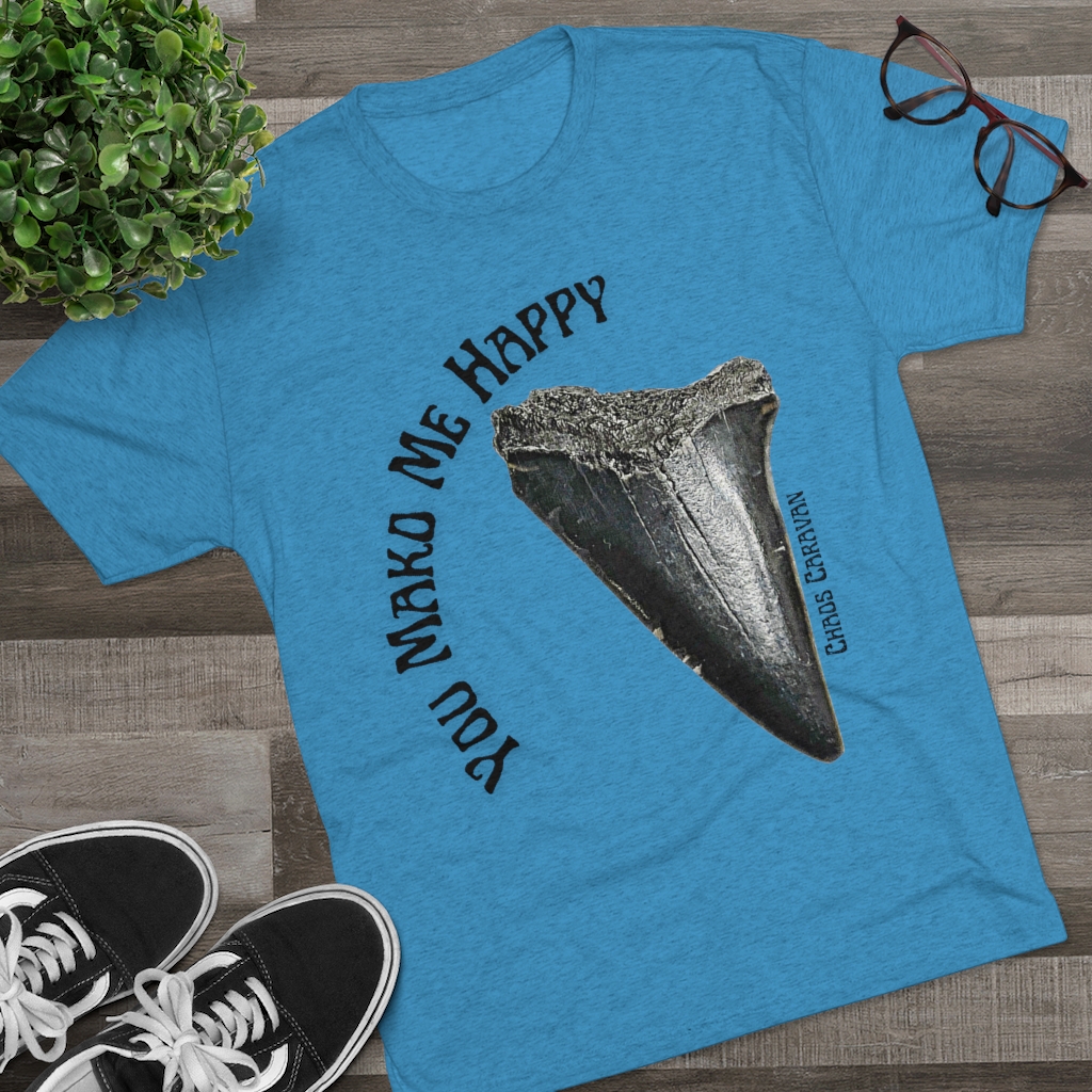 Mako Shark Tooth Shirt | Shark Tooth Hunter Tee | Fossil Shirt | Unisex Tri-Blend Crew Tee - Image 8