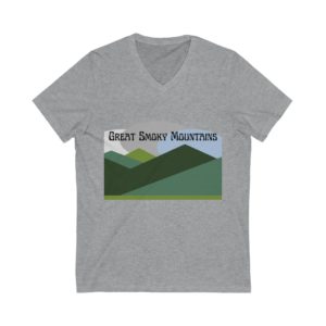 Great Smoky Mountains T-Shirt | Smoky Mountains Tee | Outdoors Enthusiast Travel Shirt | Hiking Tee | Unisex Jersey Short Sleeve V-Neck Tee