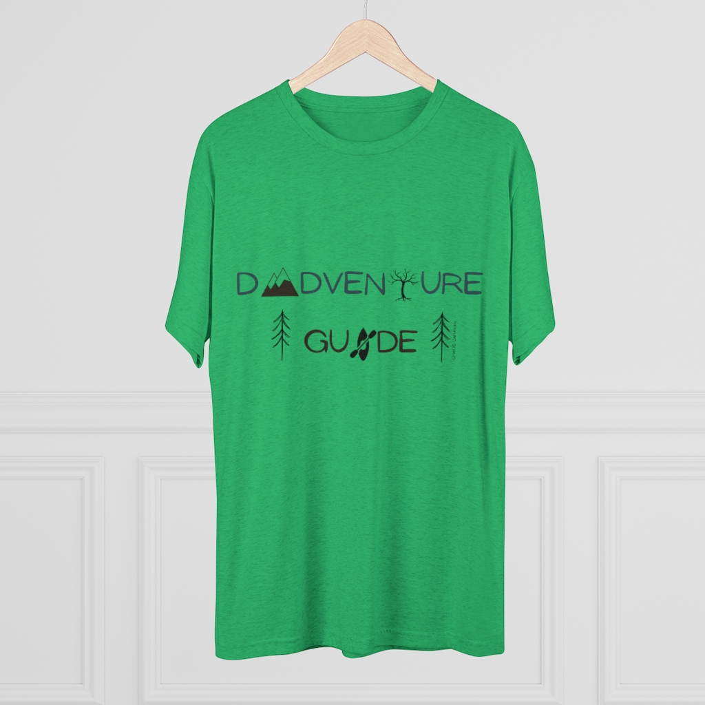 Dad Adventure T-Shirt | Dad Gift Tee | Outdoorsy Dad Shirt | Mountains Hiking Kayaking Father Tri-Blend Crew Tee - Image 6