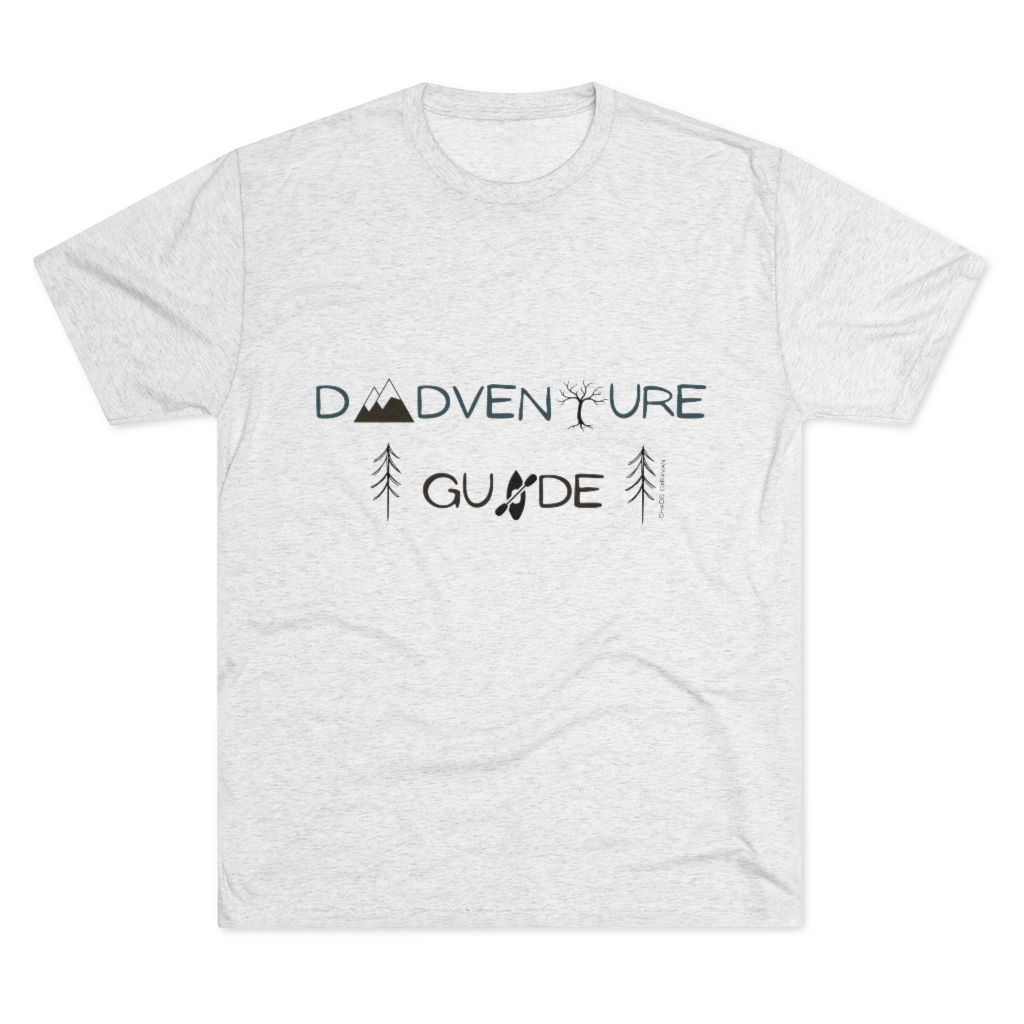 Dad Adventure T-Shirt | Dad Gift Tee | Outdoorsy Dad Shirt | Mountains Hiking Kayaking Father Tri-Blend Crew Tee - Image 2