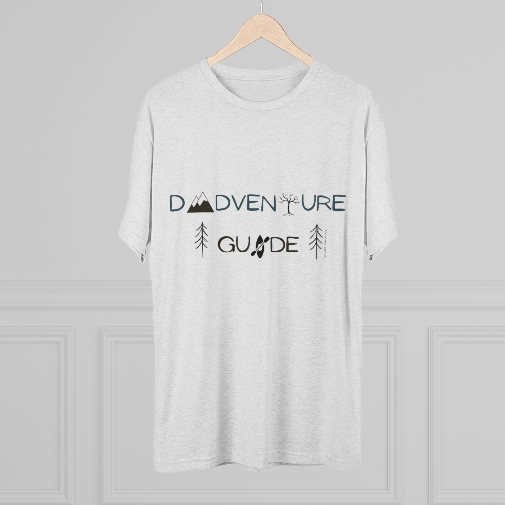 Dad Adventure T-Shirt | Dad Gift Tee | Outdoorsy Dad Shirt | Mountains Hiking Kayaking Father Tri-Blend Crew Tee - Image 3