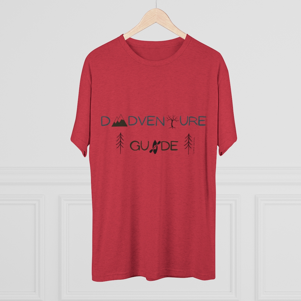 Dad Adventure T-Shirt | Dad Gift Tee | Outdoorsy Dad Shirt | Mountains Hiking Kayaking Father Tri-Blend Crew Tee - Image 15