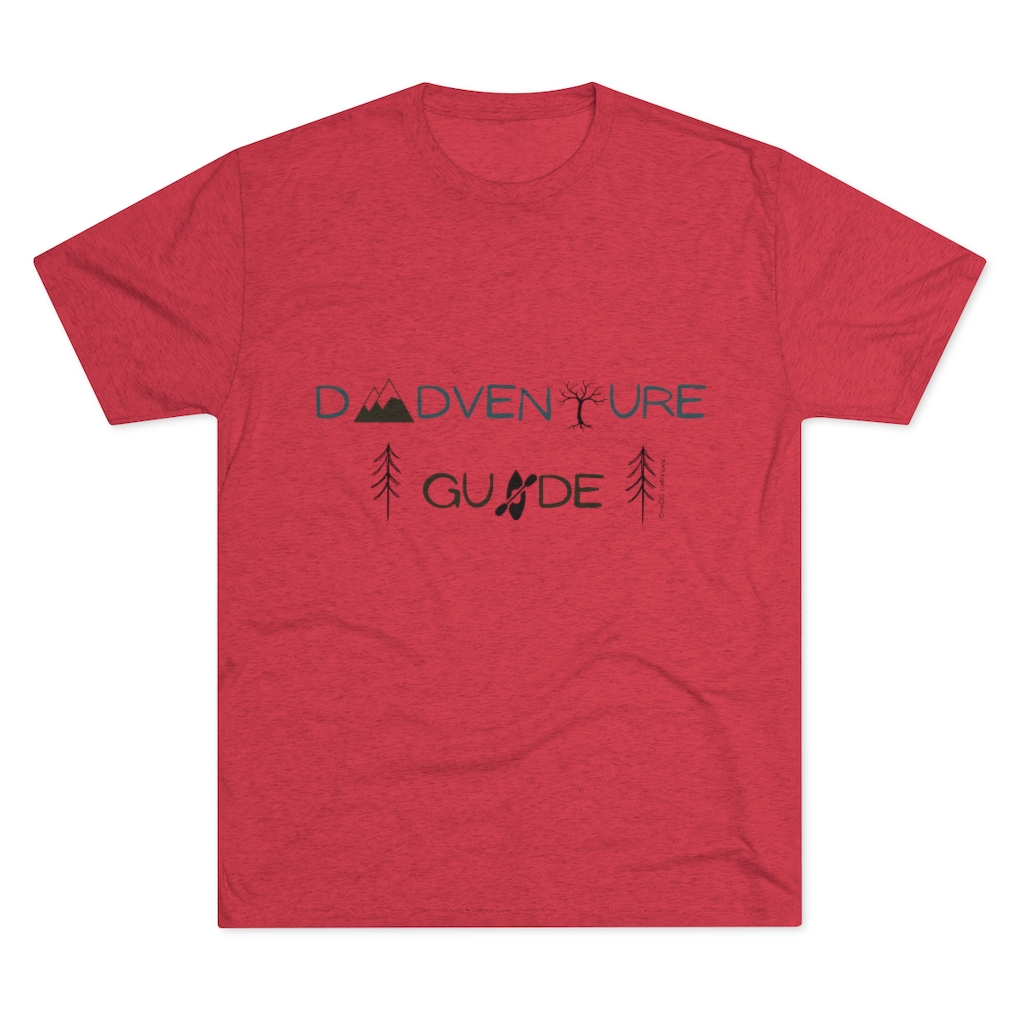 Dad Adventure T-Shirt | Dad Gift Tee | Outdoorsy Dad Shirt | Mountains Hiking Kayaking Father Tri-Blend Crew Tee - Image 13