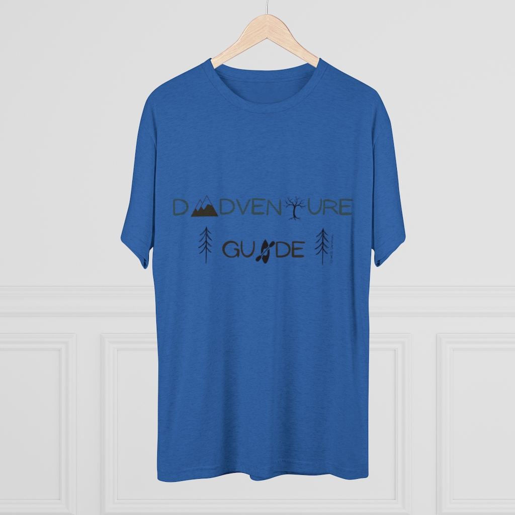 Dad Adventure T-Shirt | Dad Gift Tee | Outdoorsy Dad Shirt | Mountains Hiking Kayaking Father Tri-Blend Crew Tee - Image 12